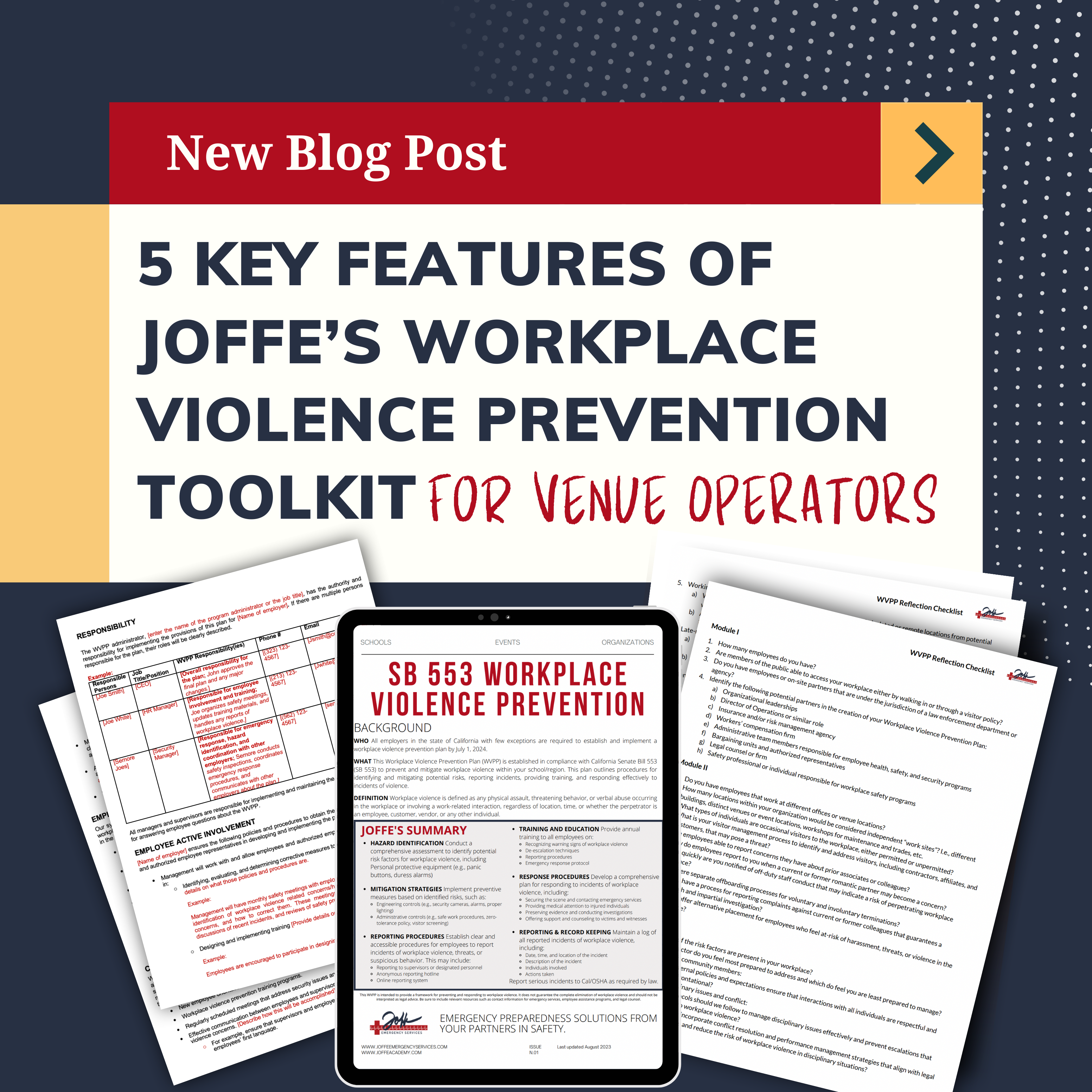 5 Key Features of Joffe's Workplace Violence Prevention Toolkit for Venue Operators